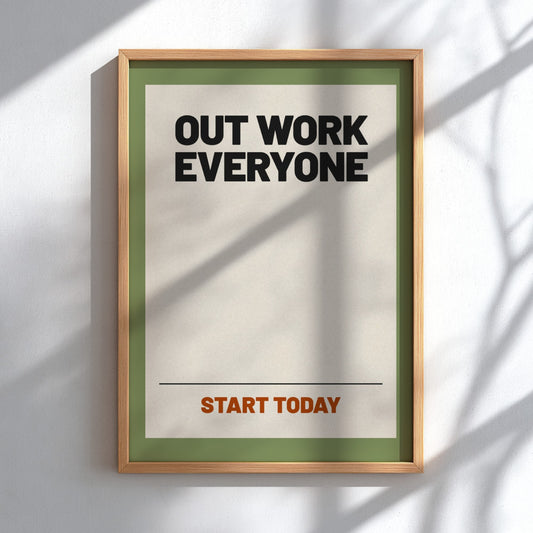Motivational quotes poster featuring bold text on a neutral background, ideal for home decor and inspiration.
