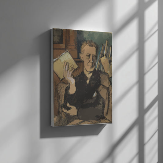 Poster of Jean Louis Gampert by Roger de La Fresnaye, a Cubist portrait in earthy tones.