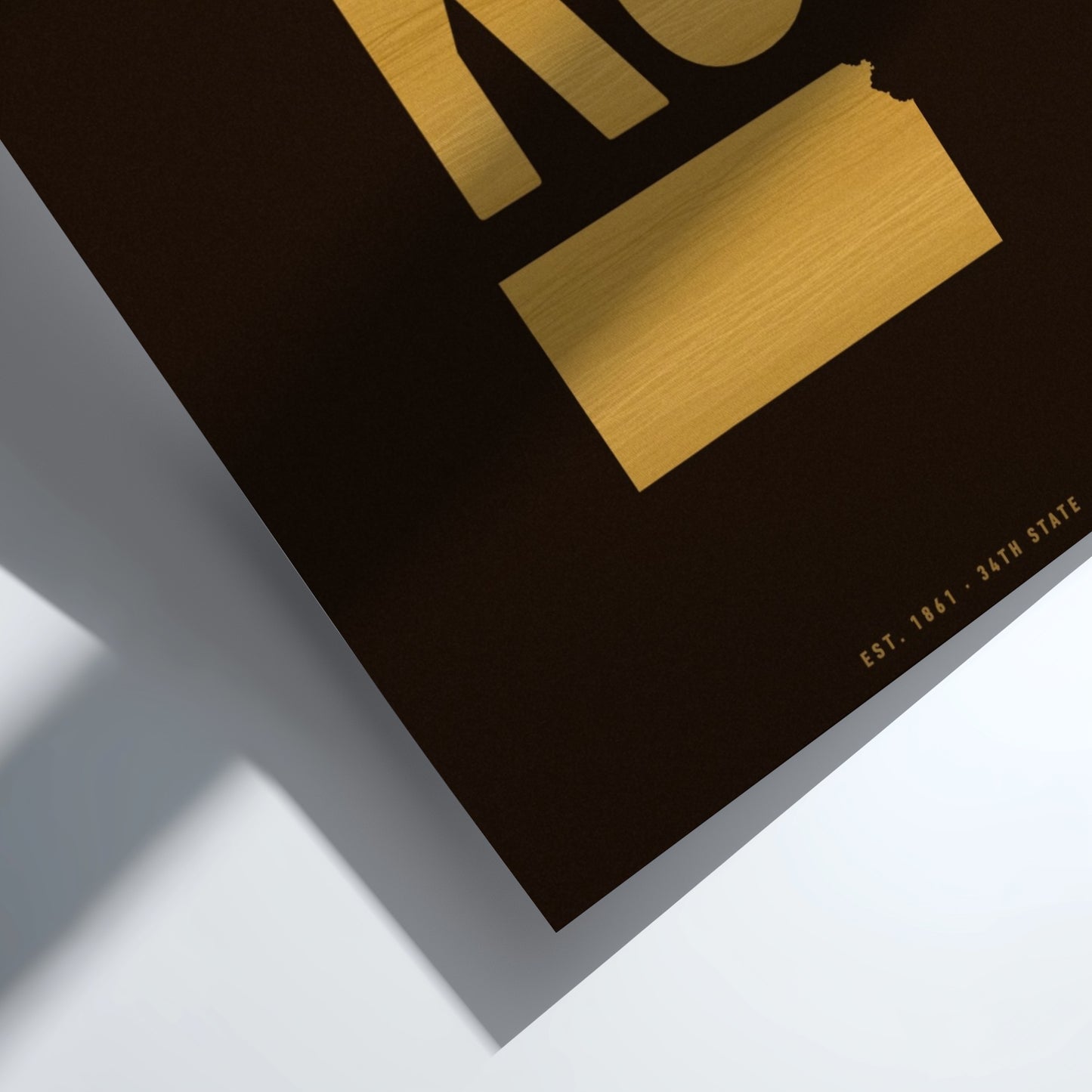 Kansas wall art poster featuring minimalist design