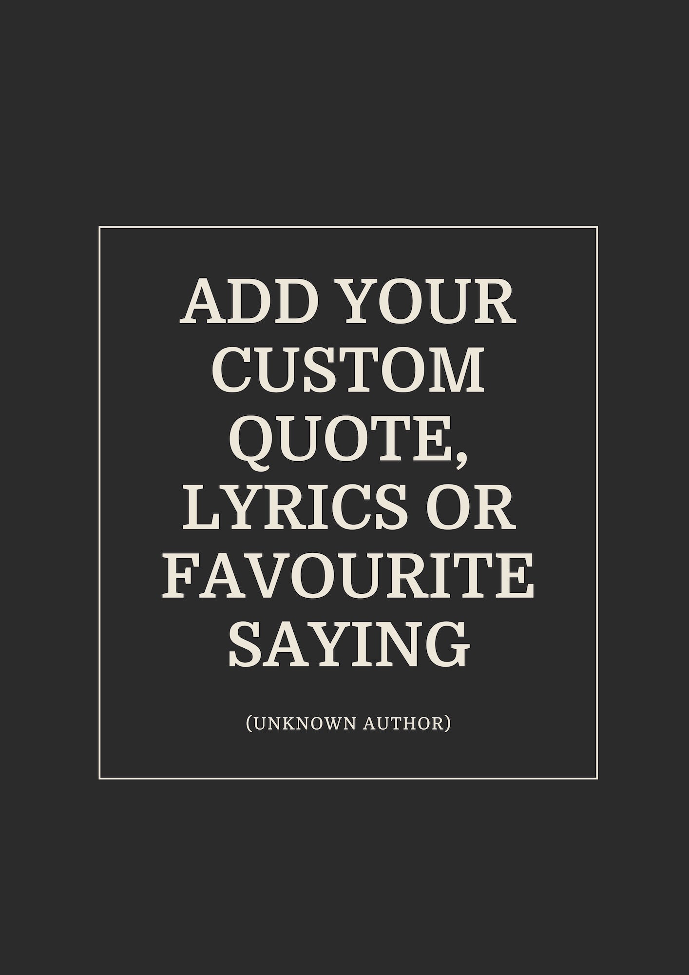 Minimalist Personalised Quote Poster