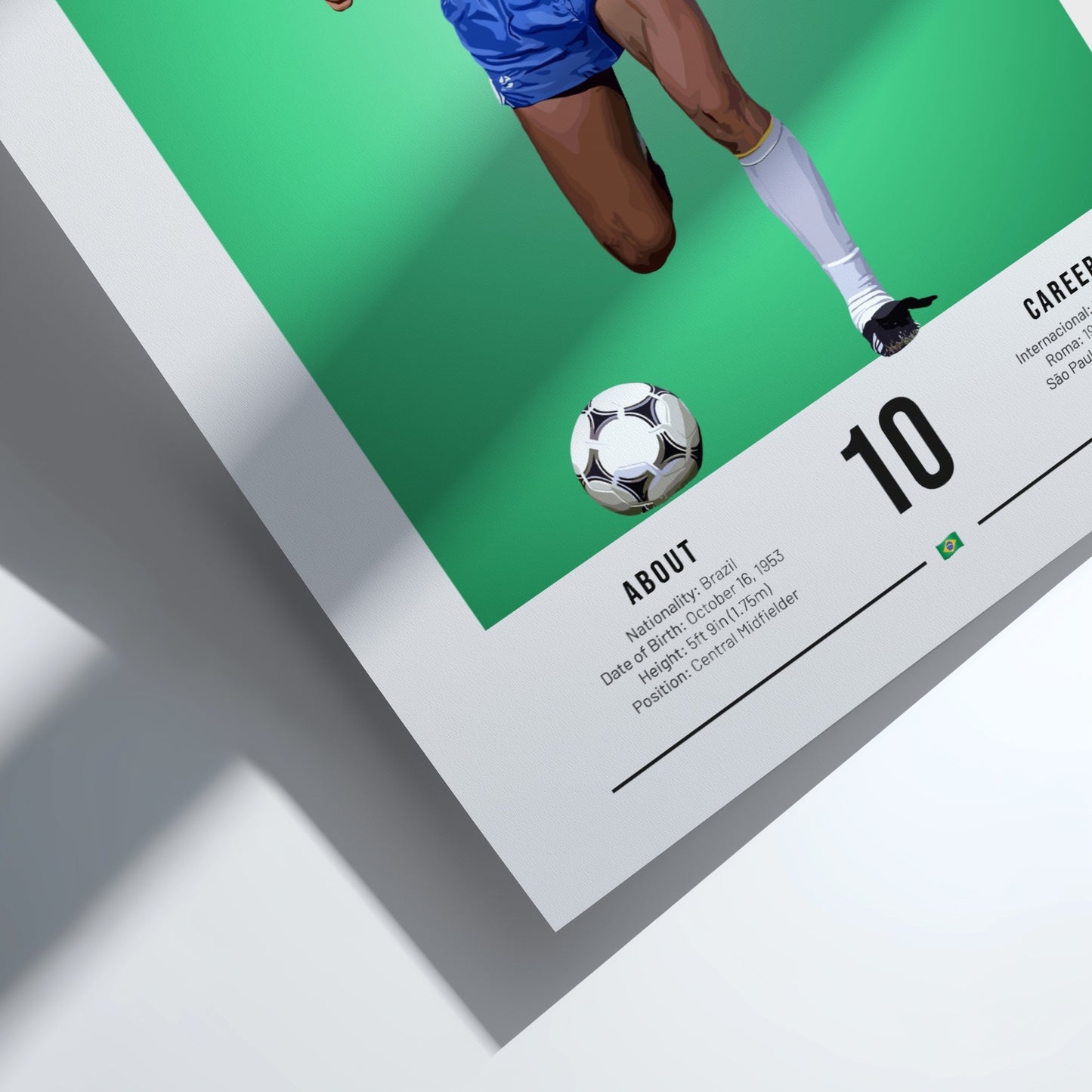 Falcão Brazil football players poster featuring vibrant yellow and green colors in a vintage style
