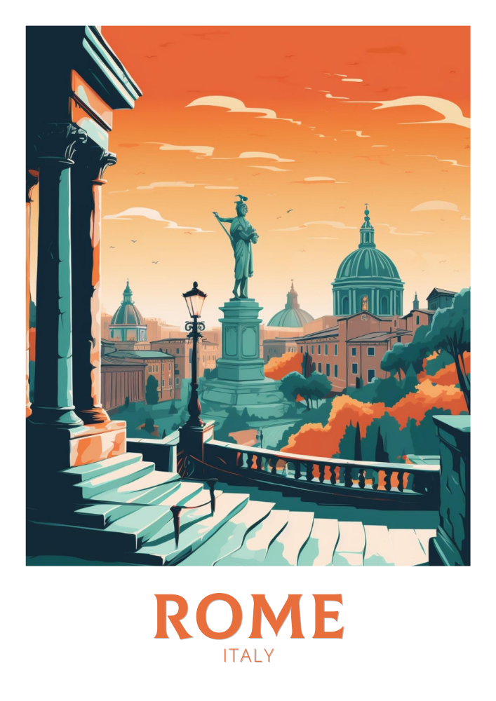 Affiche de voyage de Rome - Illustration d'Italie