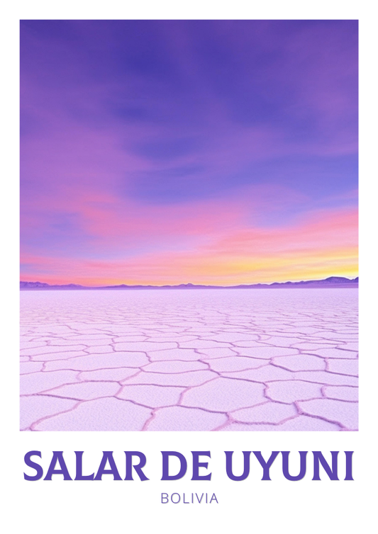 Affiche du Salar d'Uyuni - Design de voyage rétro