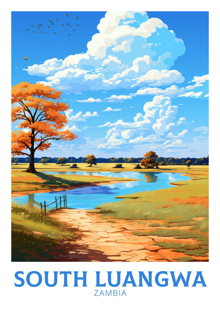 South Luangwa Poster - Retro Print