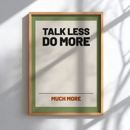 Motivational quotes poster featuring bold text and neutral colors, ideal for home decor.