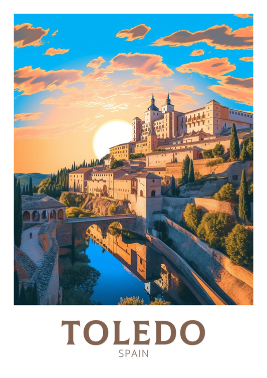 Affiche de voyage de Tolède - Illustration d'Espagne