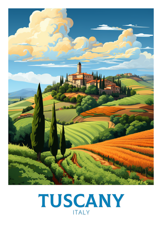 Décoration murale de voyage en Toscane - Affiche Italie