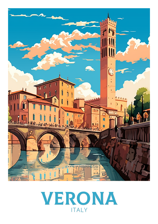 Affiche de voyage de Vérone - Illustration d'Italie