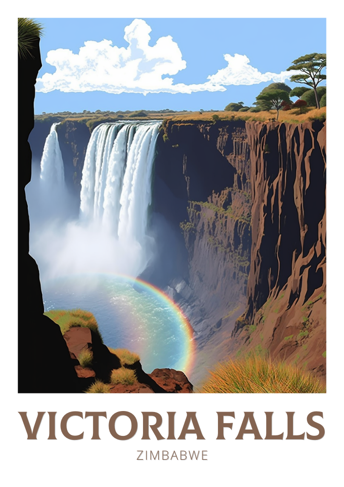 Victoria Falls Print - Vintage Artwork