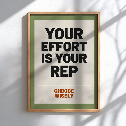 Motivational poster featuring bold typography on a green background, ideal for home decor and inspiration.
