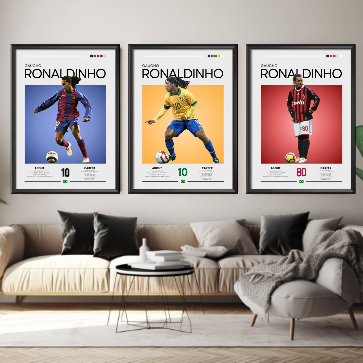 Ronaldinho Poster, Brazil print, Ronaldinho Print, Football Gift, Sports Poster, Football Player Poster, Soccer Wall Art, Ronaldinho Brazil