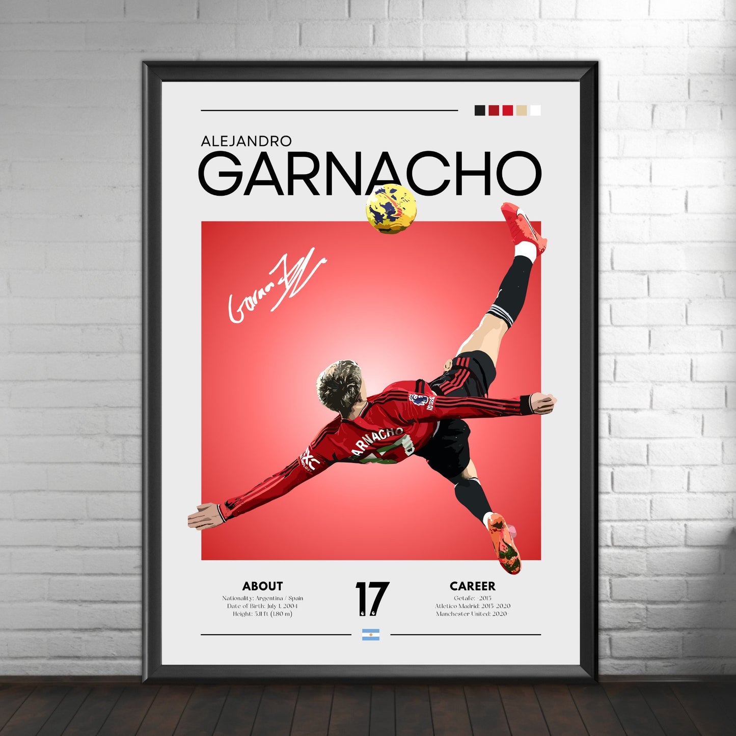 Alejandro Garnacho bycicle kick poster