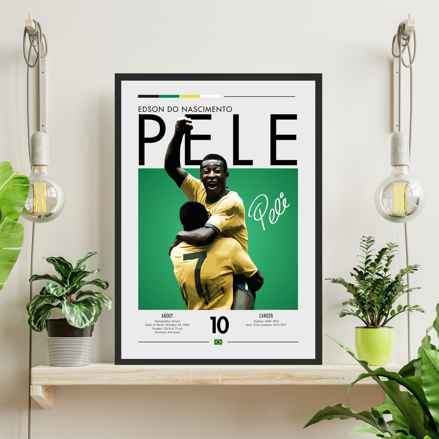 Pele Brazil Print, Pele Poster, Football Gift, Sports Poster, Football Player Poster, Soccer Wall Art, Soccer poster, Pele football poster