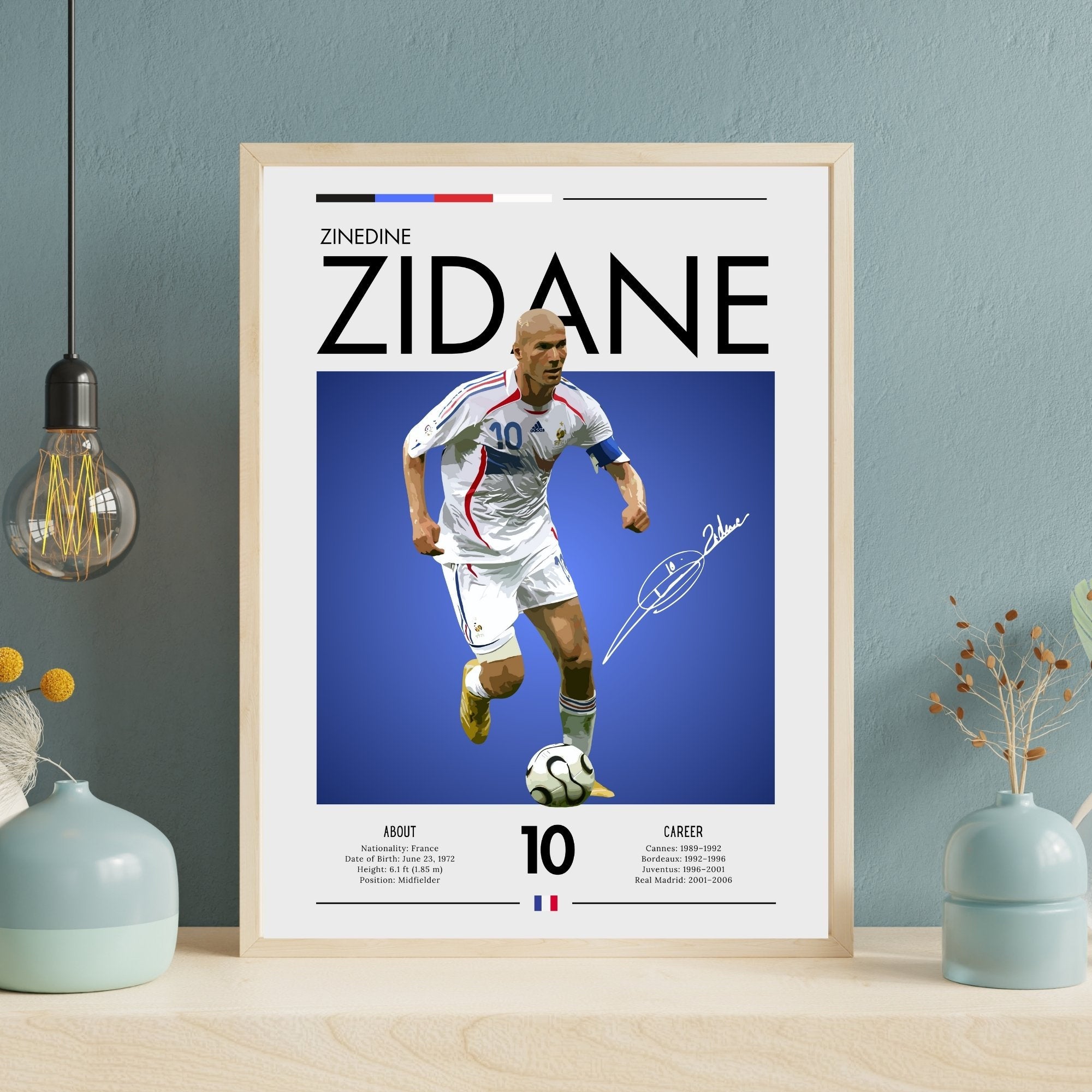 Poster Zinedine Zidane EQUIPE DE FRANCE / Onze Mondial Poster Zinedine Zidane EQUIPE DE FRANCE / Onze Mondial