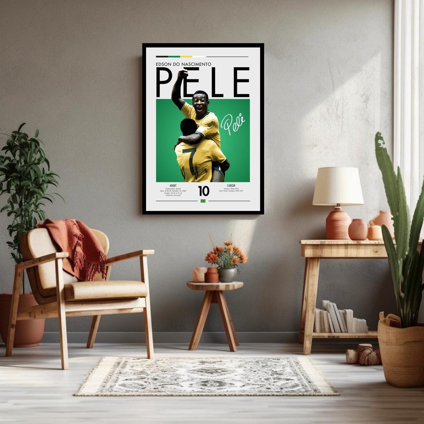 Pele Brazil Print, Pele Poster, Football Gift, Sports Poster, Football Player Poster, Soccer Wall Art, Soccer poster, Pele football poster