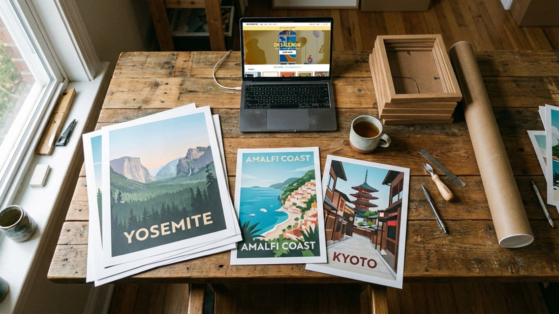 How we create listing photos for our poster shop