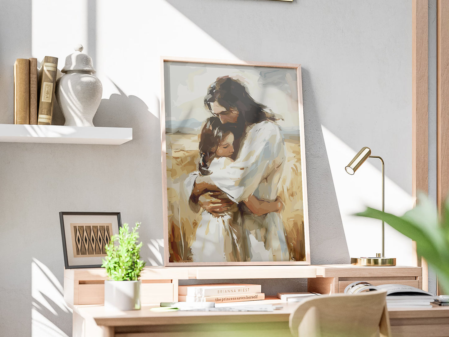 The Lord Gives Me Power – Merciful Jesus Hug Illustration