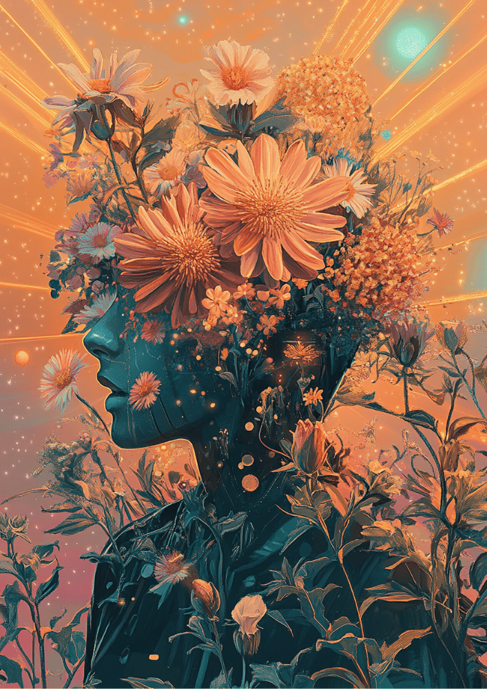 Surreal Psychedelic Nature Poster – Trippy Forest Wall Art
