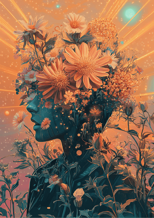 Surreal Psychedelic Nature Poster – Trippy Forest Wall Art