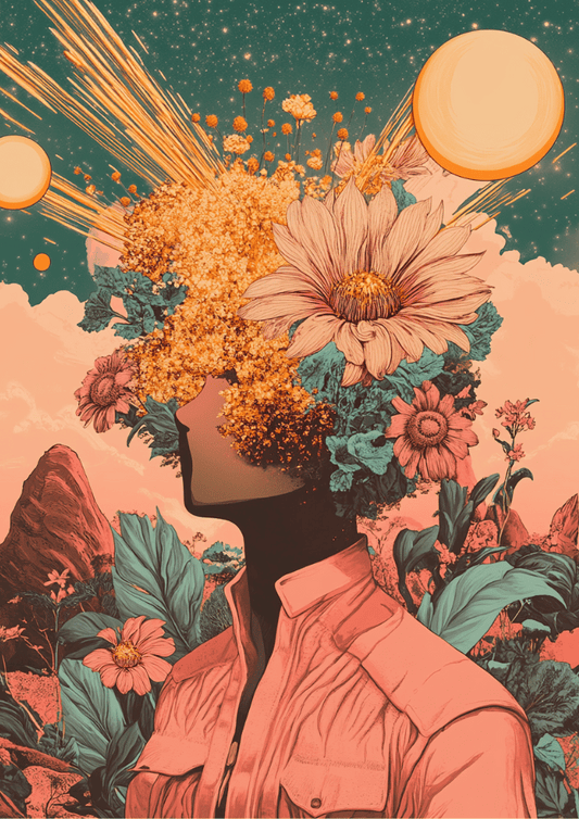Psychedelic Goddess Poster – Trippy Female Wall Art for Bohemian Decor