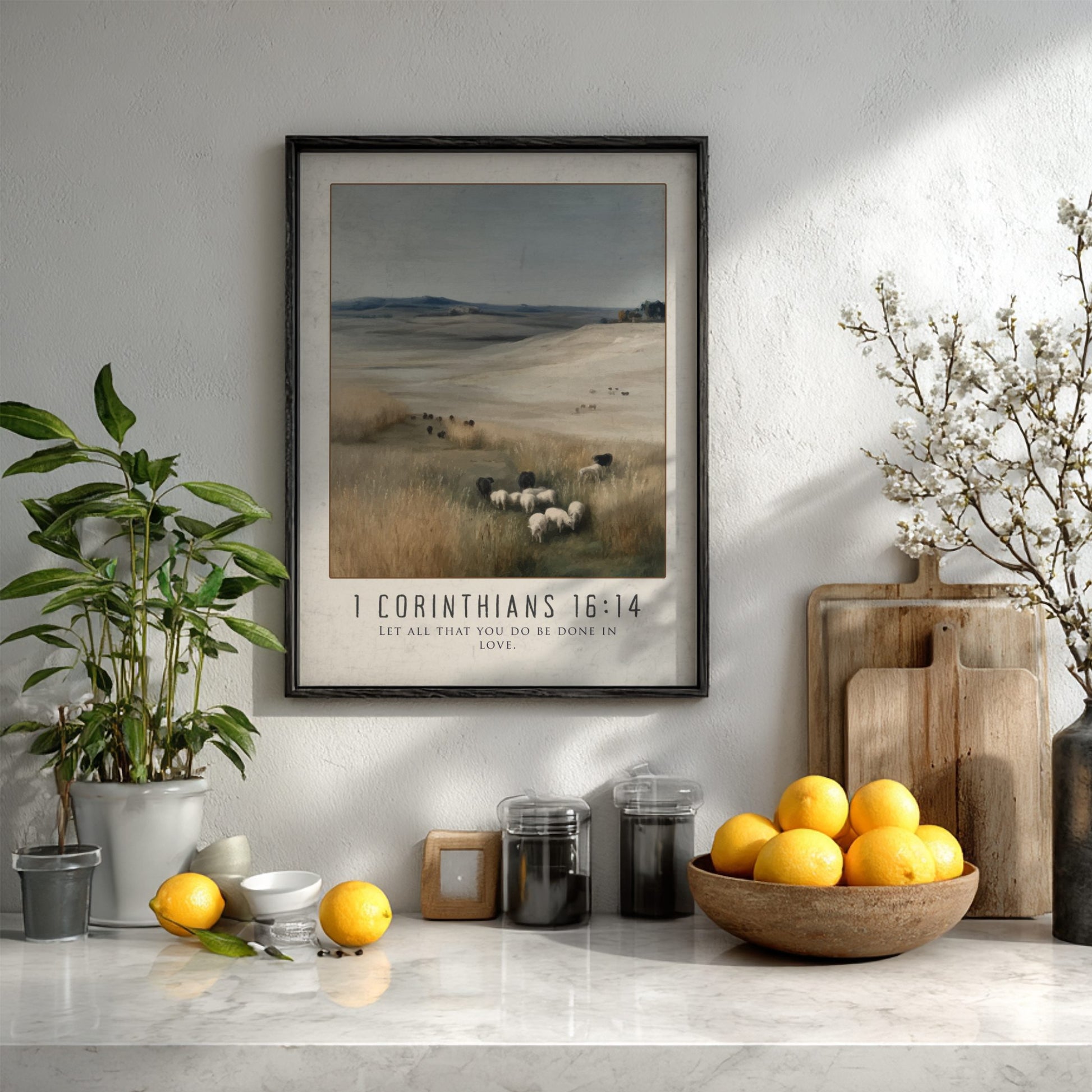 1 Corinthians 16:14 Bible Verse Poster - Christian Wall Art