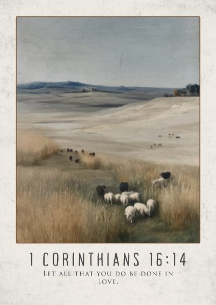 1 Corinthians 16:14 Bible Verse Poster - Christian Wall Art