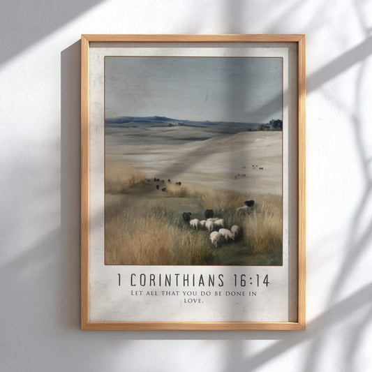 1 Corinthians 16:14 Bible Verse Poster - Christian Wall Art