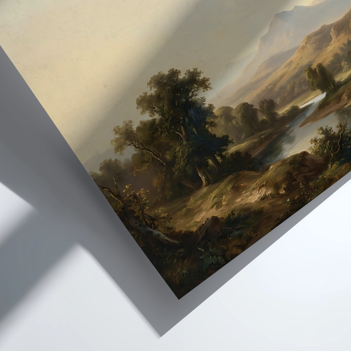 Poster featuring a tranquil river valley landscape with 1 Thessalonians 5:16-18 text overlay.