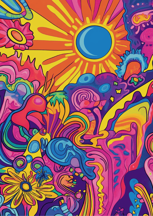 Color Explosion Psychedelic Poster – Trippy Abstract Wall Art