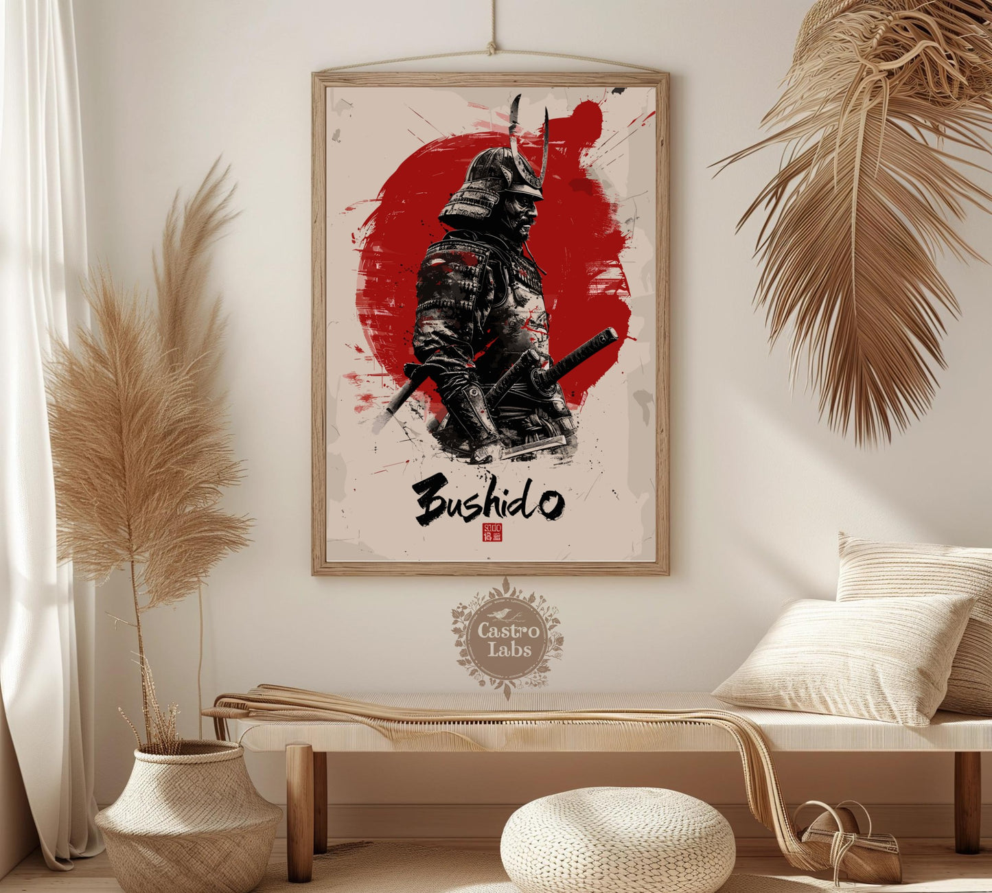 Bushido Code - Samurai Warrior Poster: Japanese Warrior