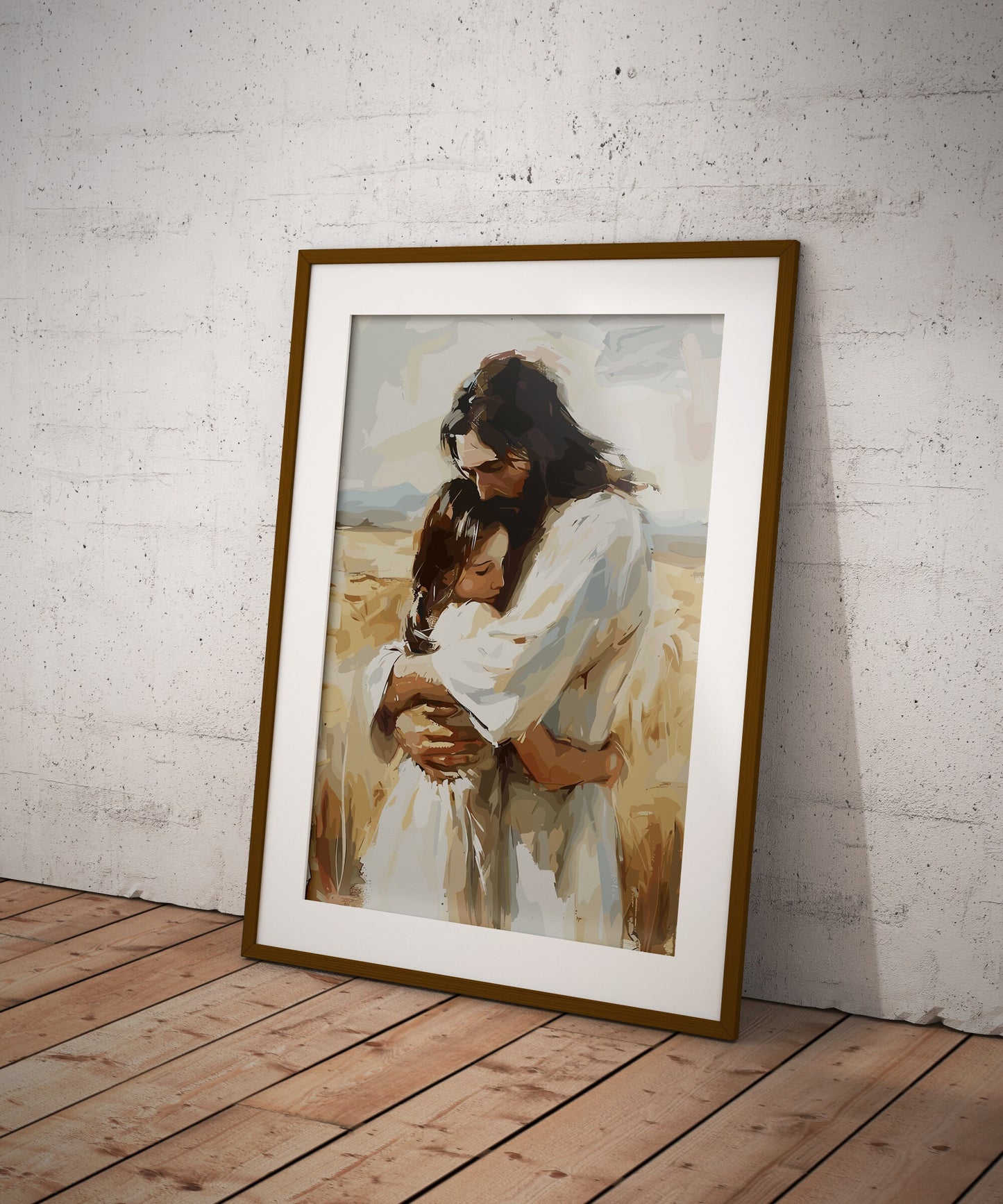 The Lord Gives Me Power – Merciful Jesus Hug Illustration