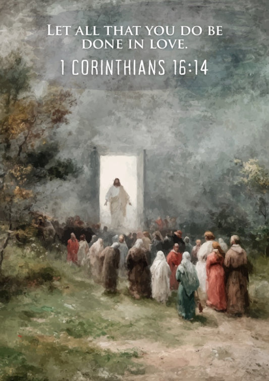 1 Corinthians 16:14: The Pulse – Modern Minimalist Scripture Art