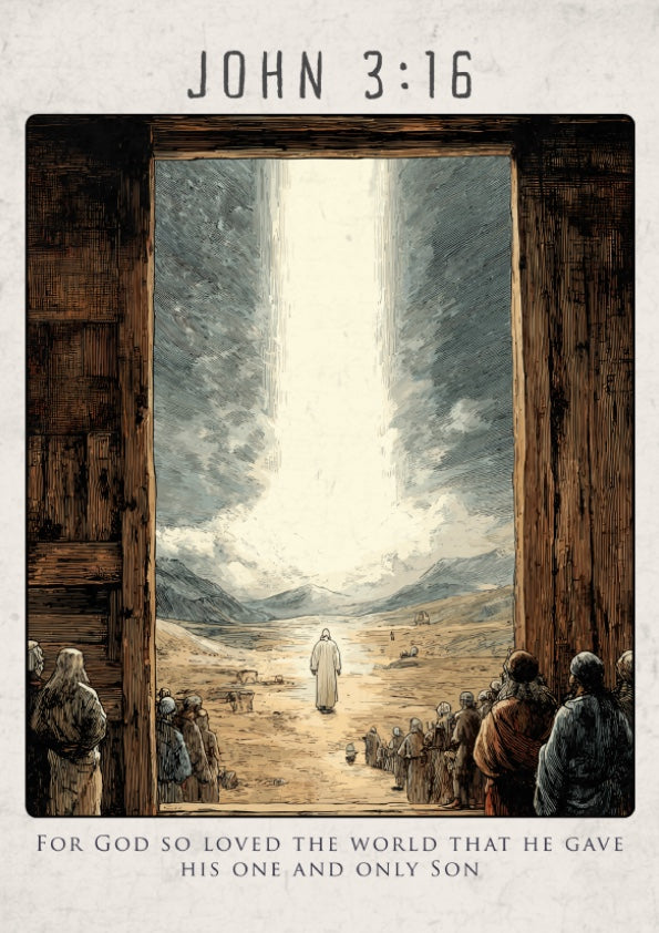 John 3:16: The Origin – Modern Minimalist Scripture Art