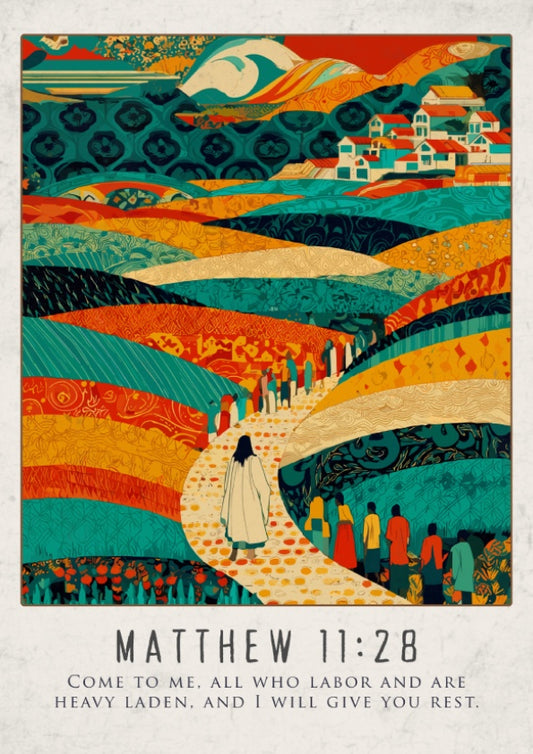 Matthew 11:28: The Repose – Modern Minimalist Scripture Art