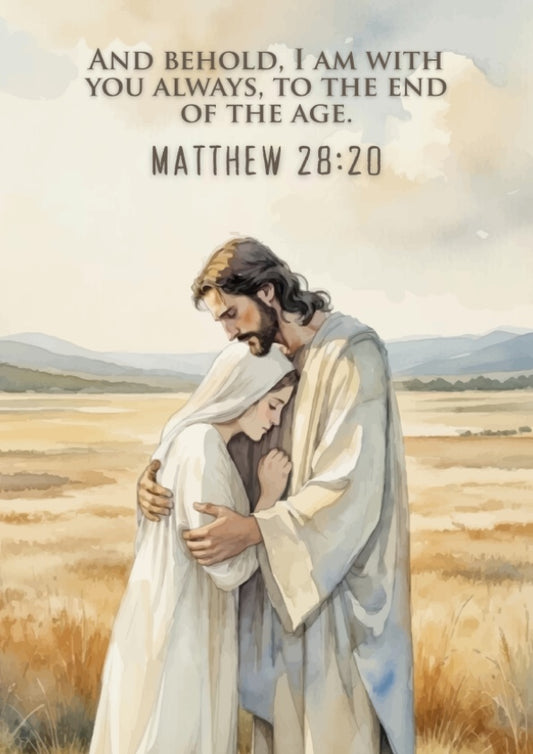 Matthew 28:20: The Horizon Line – Modern Minimalist Scripture Art