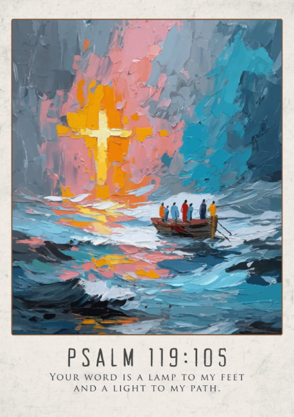 Psalm 119:105: The Lamp & The Light - Modern Minimalist Scripture Art