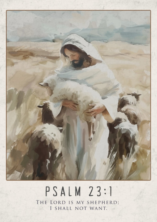 Psalm 23:1: The Sufficiency – Modern Minimalist Scripture Art
