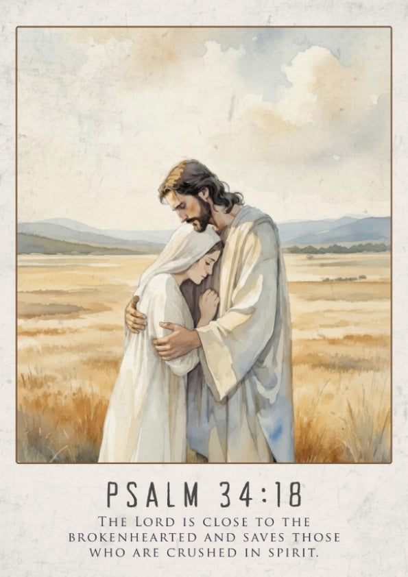 Psalm 34:18: The Nearness – Modern Minimalist Scripture Art