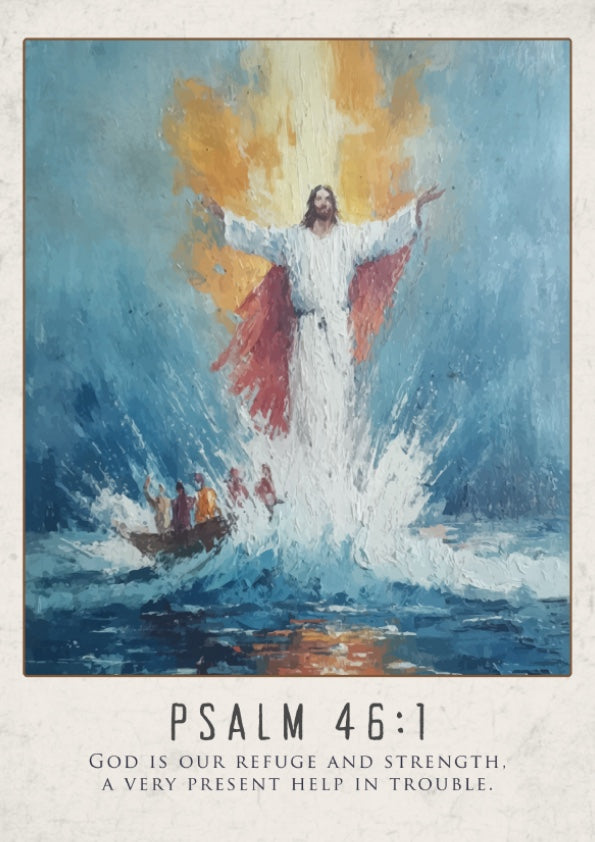 Psalm 46:1: The Stronghold – Modern Minimalist Scripture Art