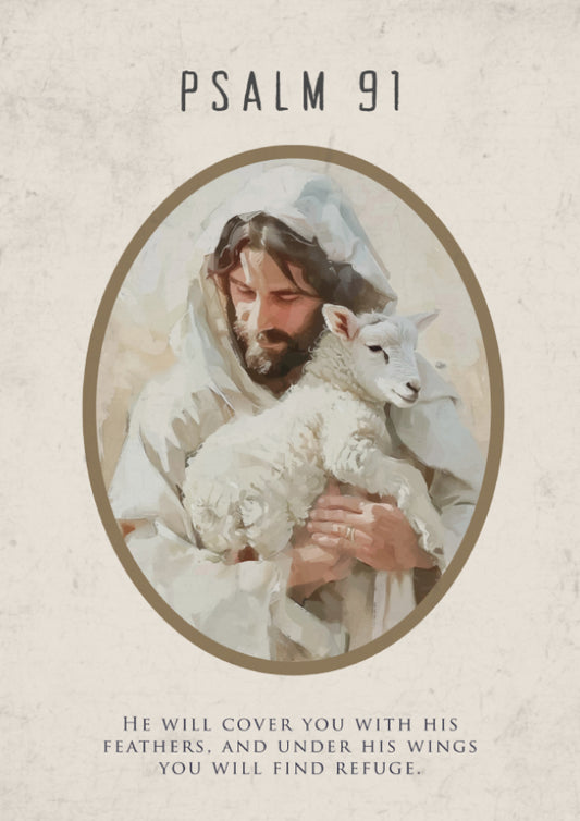 Psalm 91: Divine Protection - Modern Minimalist Scripture Wall Art