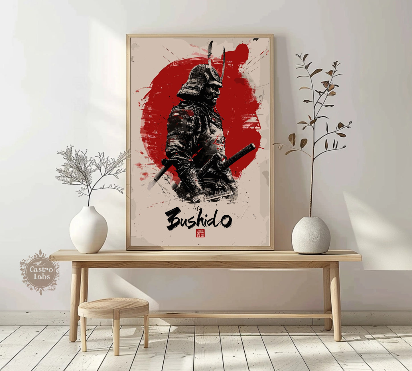 Bushido Code - Samurai Warrior Poster: Japanese Warrior