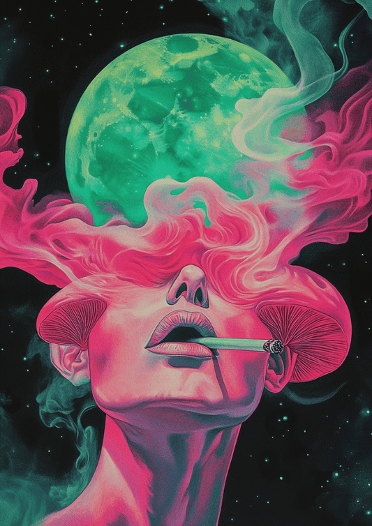 Psychedelic Woman Poster – Trippy Cosmic Wall Art for Modern Decor