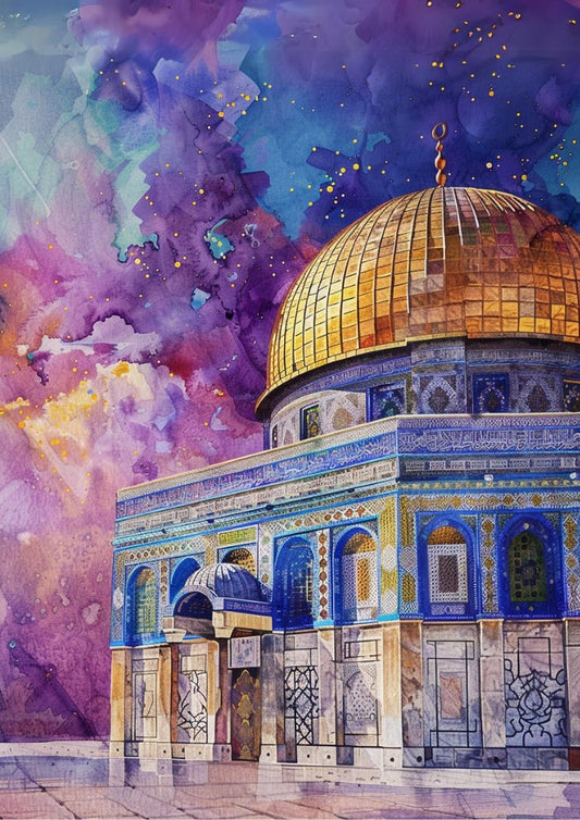 Al-aqsa Mosque Print, Dome of Rock - Jerusalem Old City Islamic Art