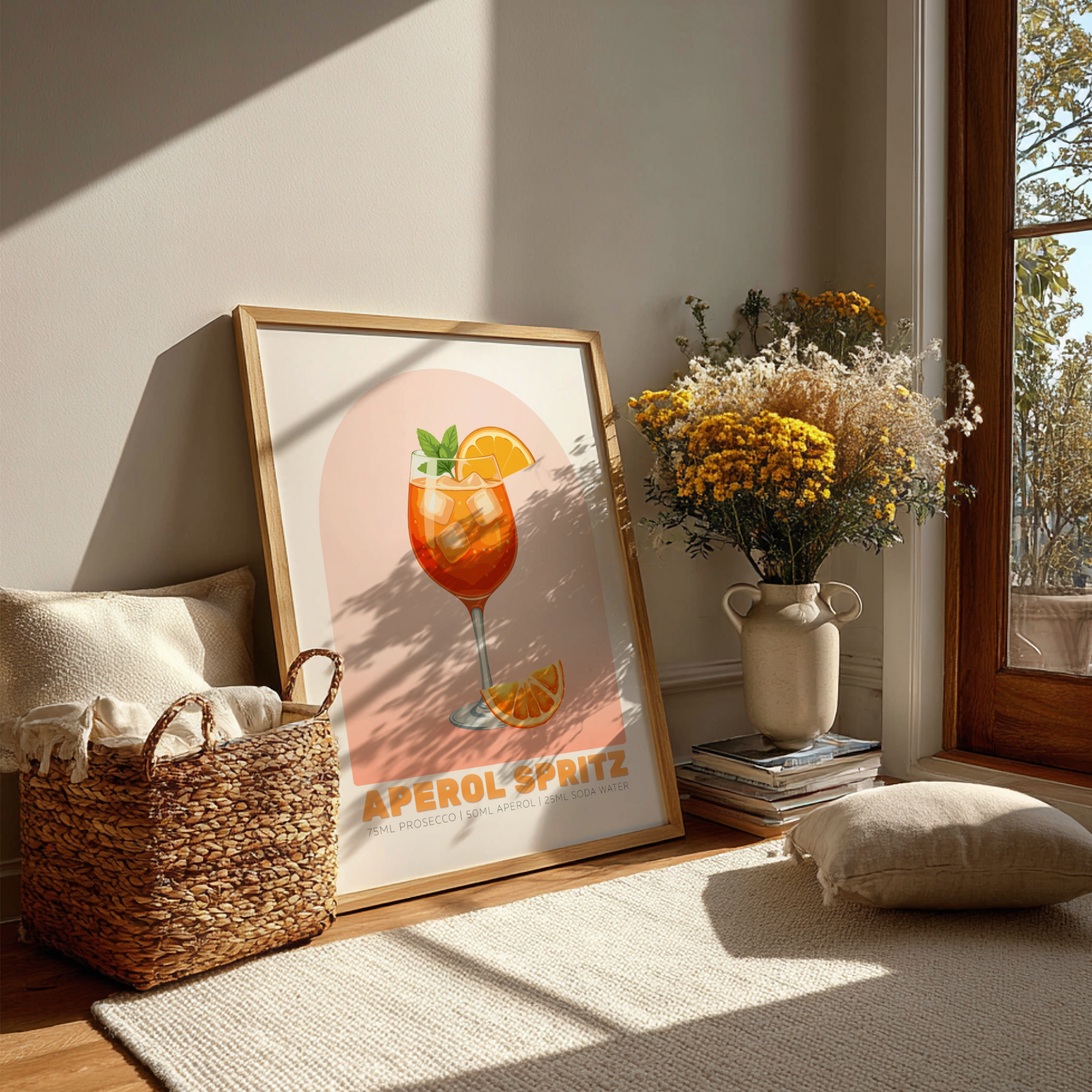 Aperol Spritz Cocktail Poster - Drinks Wall Art