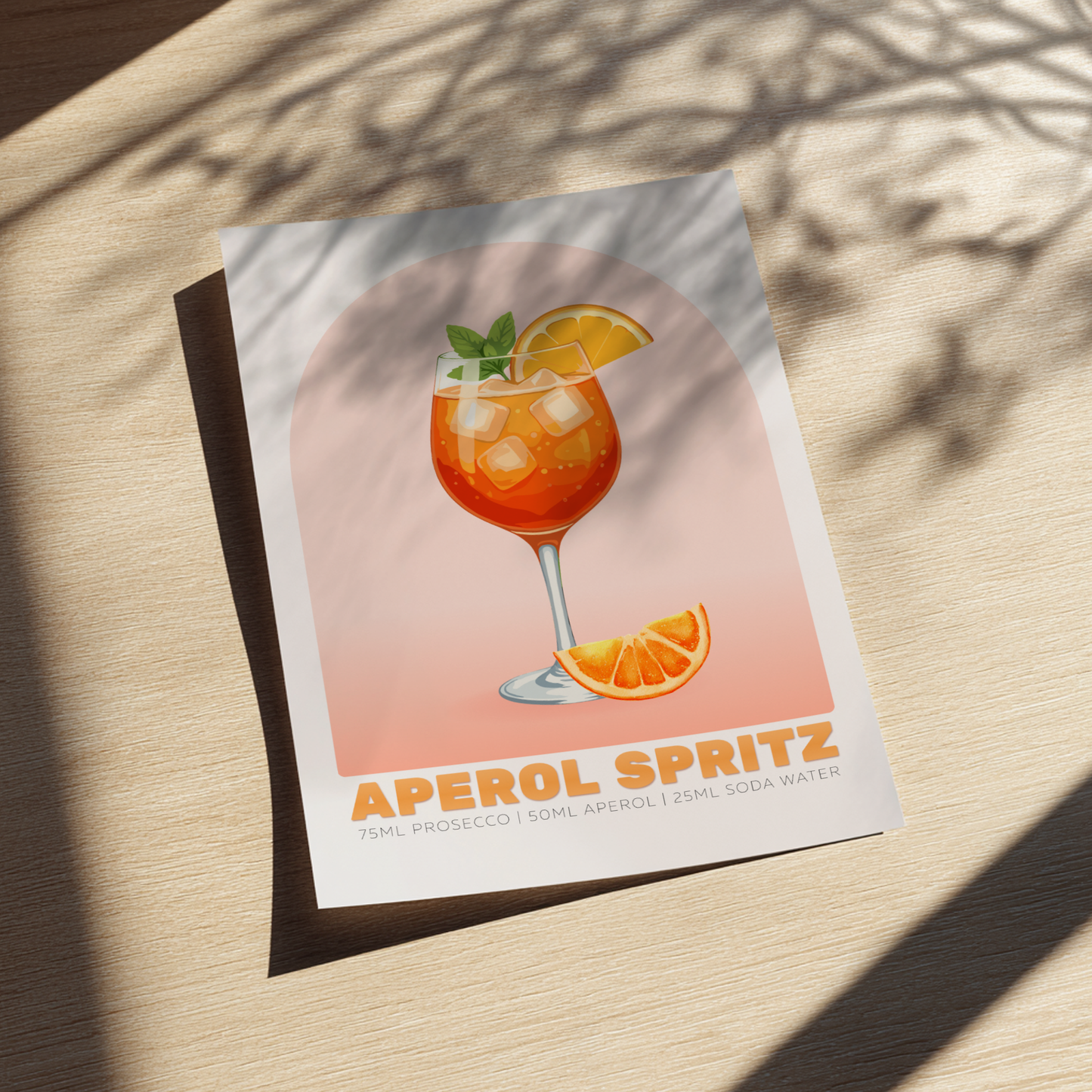 Aperol Spritz Cocktail Poster - Drinks Wall Art