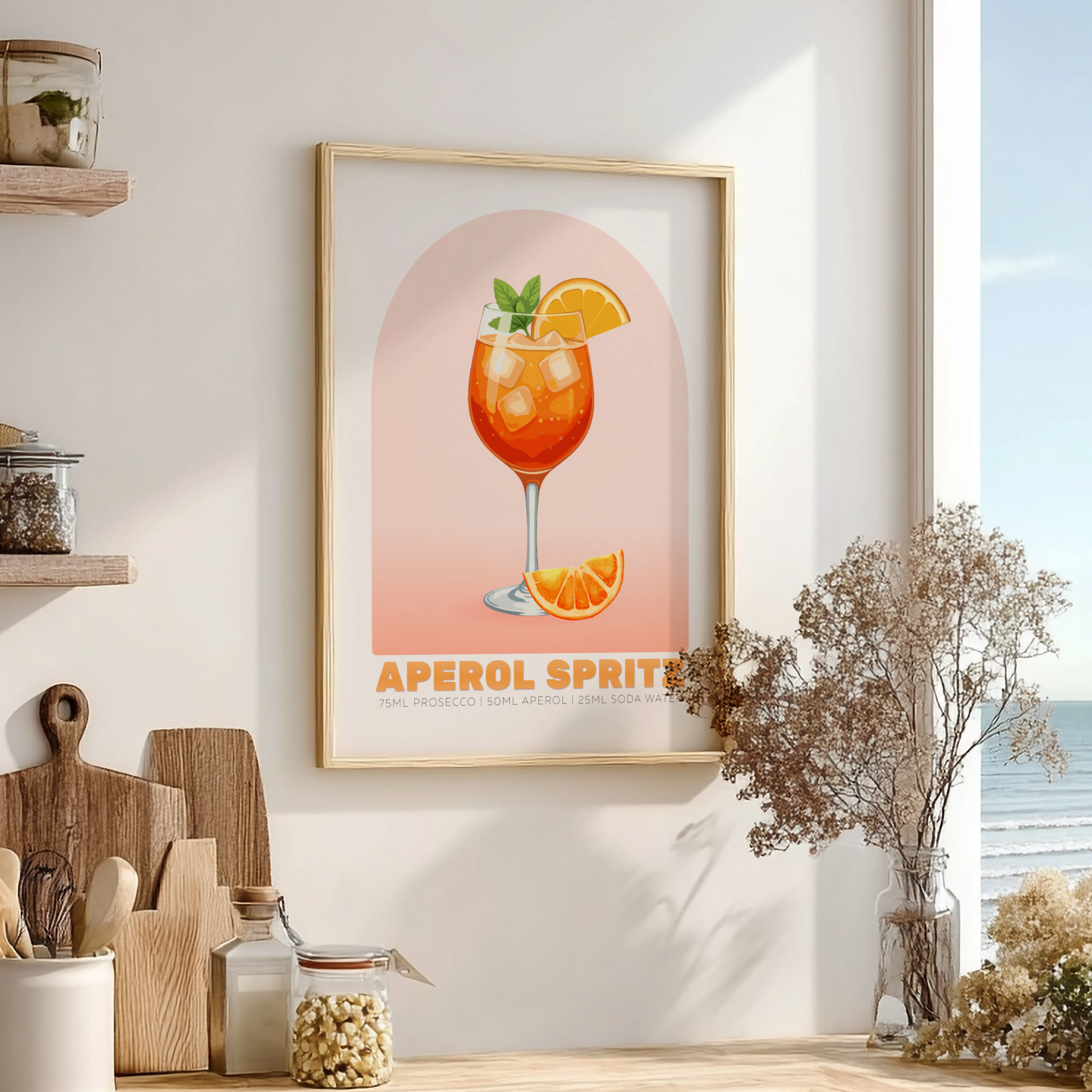 Aperol Spritz Cocktail Poster - Drinks Wall Art