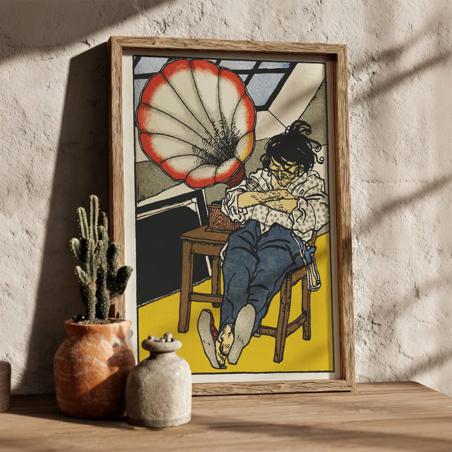 Poster of Moriz Jung's "A Beethoven Enthusiast" illustration, featuring a man by a gramophone.