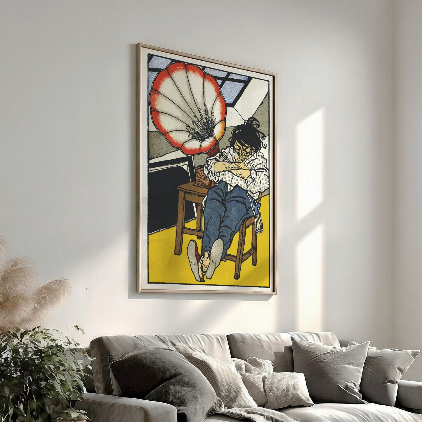 Poster of Moriz Jung's "A Beethoven Enthusiast" illustration, featuring a man by a gramophone.