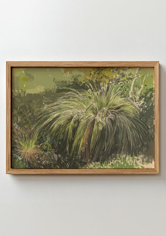 A Corner of a Meadow with Fountaingrass by Karl von Eckenbrecher art print, featuring lush green