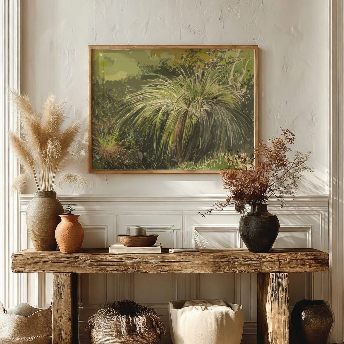 A Corner of a Meadow with Fountaingrass by Karl von Eckenbrecher art print, featuring lush green